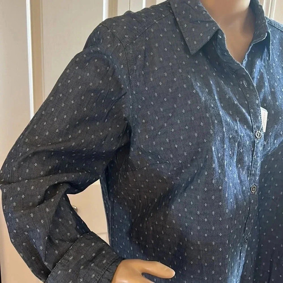 Vintage NWT Large blue cotton jean shirt ,LEE Riders NWT!Yellowstone,cowgirl - Picture 4 of 9